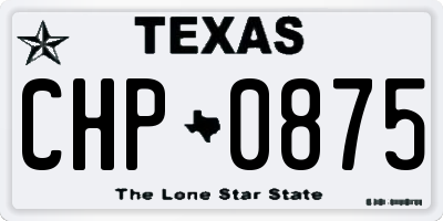 TX license plate CHP0875