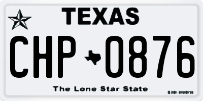 TX license plate CHP0876