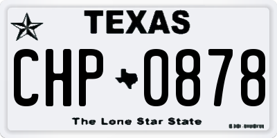 TX license plate CHP0878