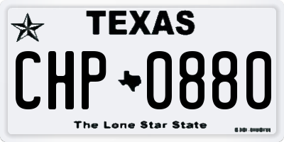 TX license plate CHP0880