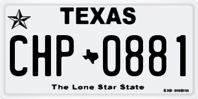 TX license plate CHP0881