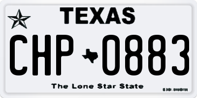 TX license plate CHP0883
