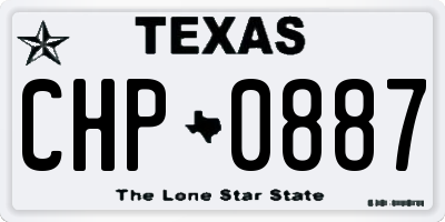 TX license plate CHP0887