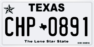 TX license plate CHP0891