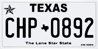 TX license plate CHP0892