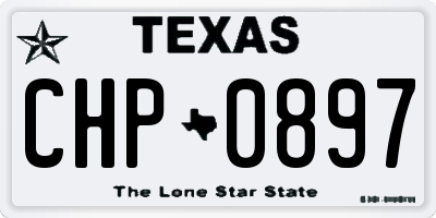 TX license plate CHP0897