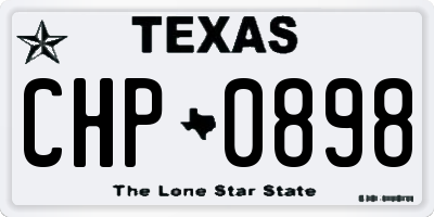 TX license plate CHP0898