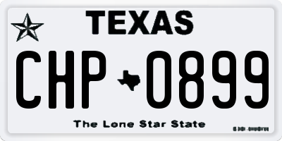 TX license plate CHP0899