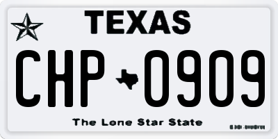 TX license plate CHP0909