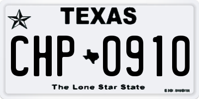 TX license plate CHP0910