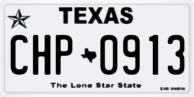 TX license plate CHP0913