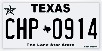 TX license plate CHP0914