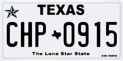 TX license plate CHP0915