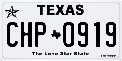 TX license plate CHP0919