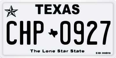 TX license plate CHP0927