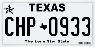 TX license plate CHP0933
