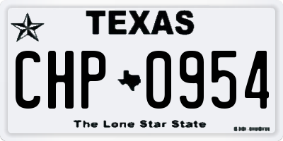 TX license plate CHP0954