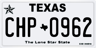 TX license plate CHP0962