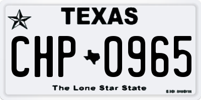 TX license plate CHP0965