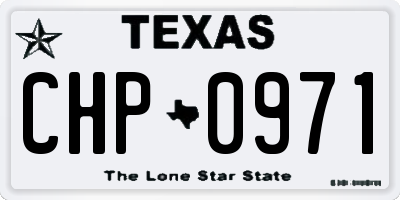 TX license plate CHP0971