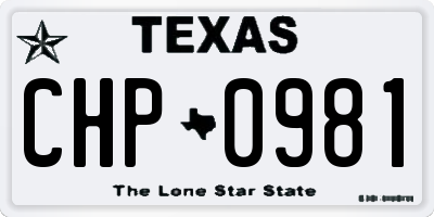 TX license plate CHP0981