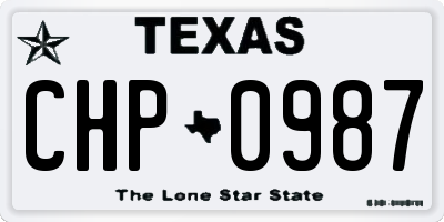 TX license plate CHP0987