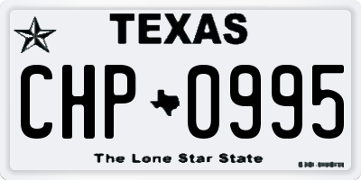 TX license plate CHP0995