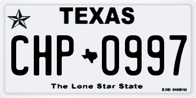 TX license plate CHP0997