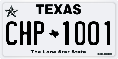 TX license plate CHP1001