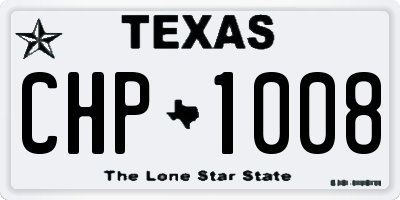 TX license plate CHP1008