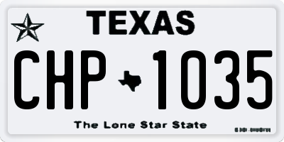 TX license plate CHP1035