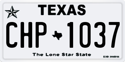 TX license plate CHP1037