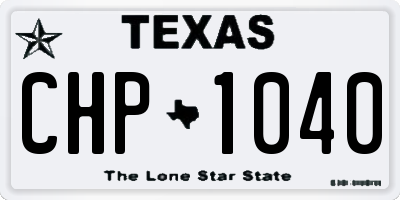 TX license plate CHP1040