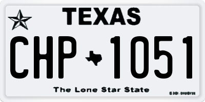 TX license plate CHP1051