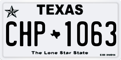 TX license plate CHP1063