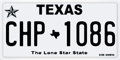 TX license plate CHP1086