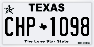 TX license plate CHP1098
