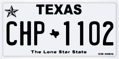 TX license plate CHP1102