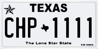 TX license plate CHP1111