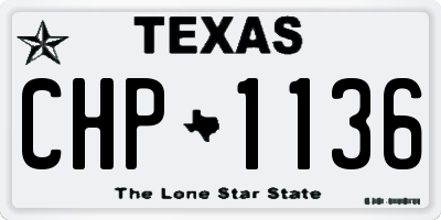 TX license plate CHP1136