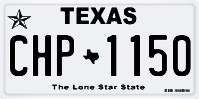 TX license plate CHP1150