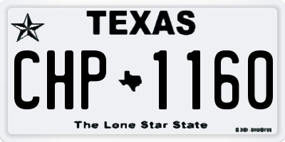 TX license plate CHP1160