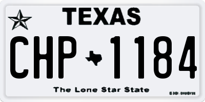 TX license plate CHP1184