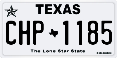 TX license plate CHP1185