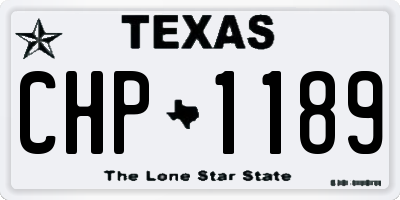 TX license plate CHP1189