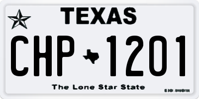 TX license plate CHP1201