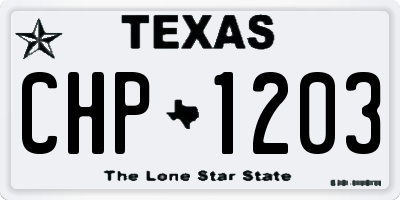 TX license plate CHP1203