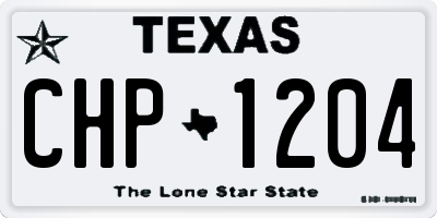 TX license plate CHP1204
