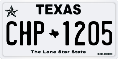 TX license plate CHP1205