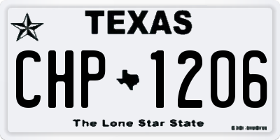 TX license plate CHP1206